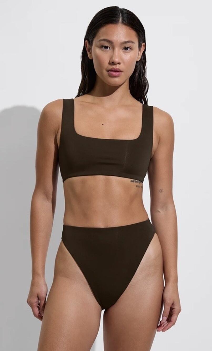 NEW! $110 LEFT ON FRIDAY STREAMLINE BIKINI TOP COLD BREW SZ XL